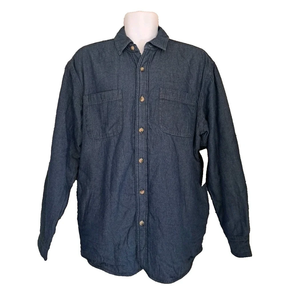 Wrangler Denim Chambray Shacket M Blue Sherpa Lined Button Front‎ Pockets NWT